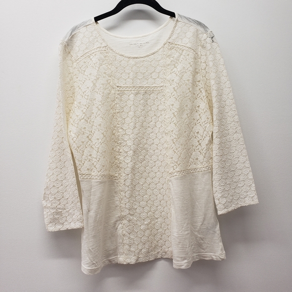 Canyon River Blues Tops - Canyon River Blues lace cotton blend L shirt